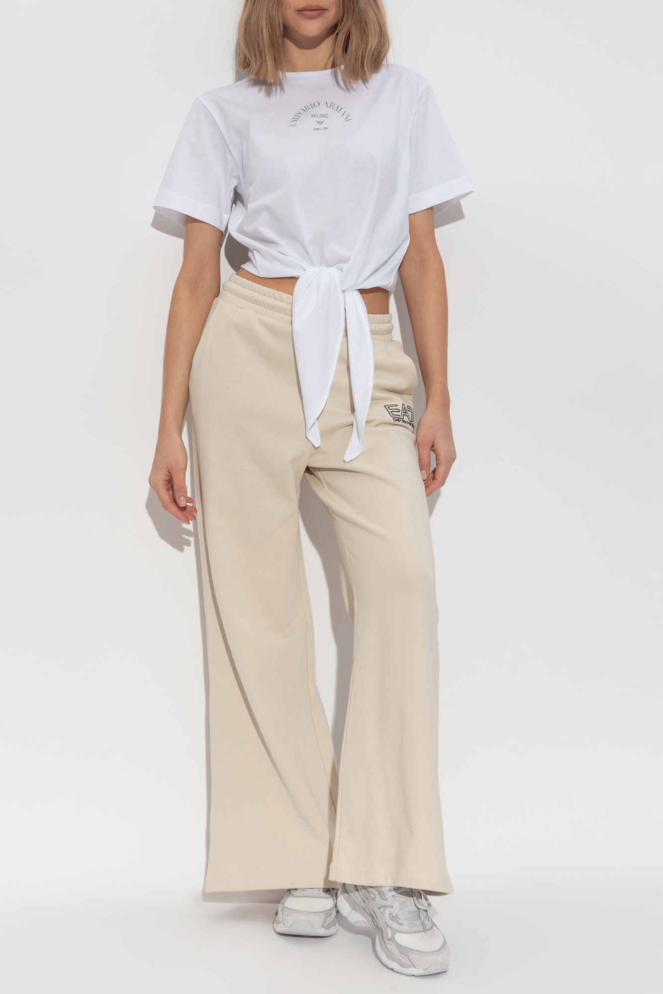 ショートパンツ EMPORIO ARMANI Woman Short White EW000969TE12251 U0001 Women's crepe shorts ew000969te12251 Optical White